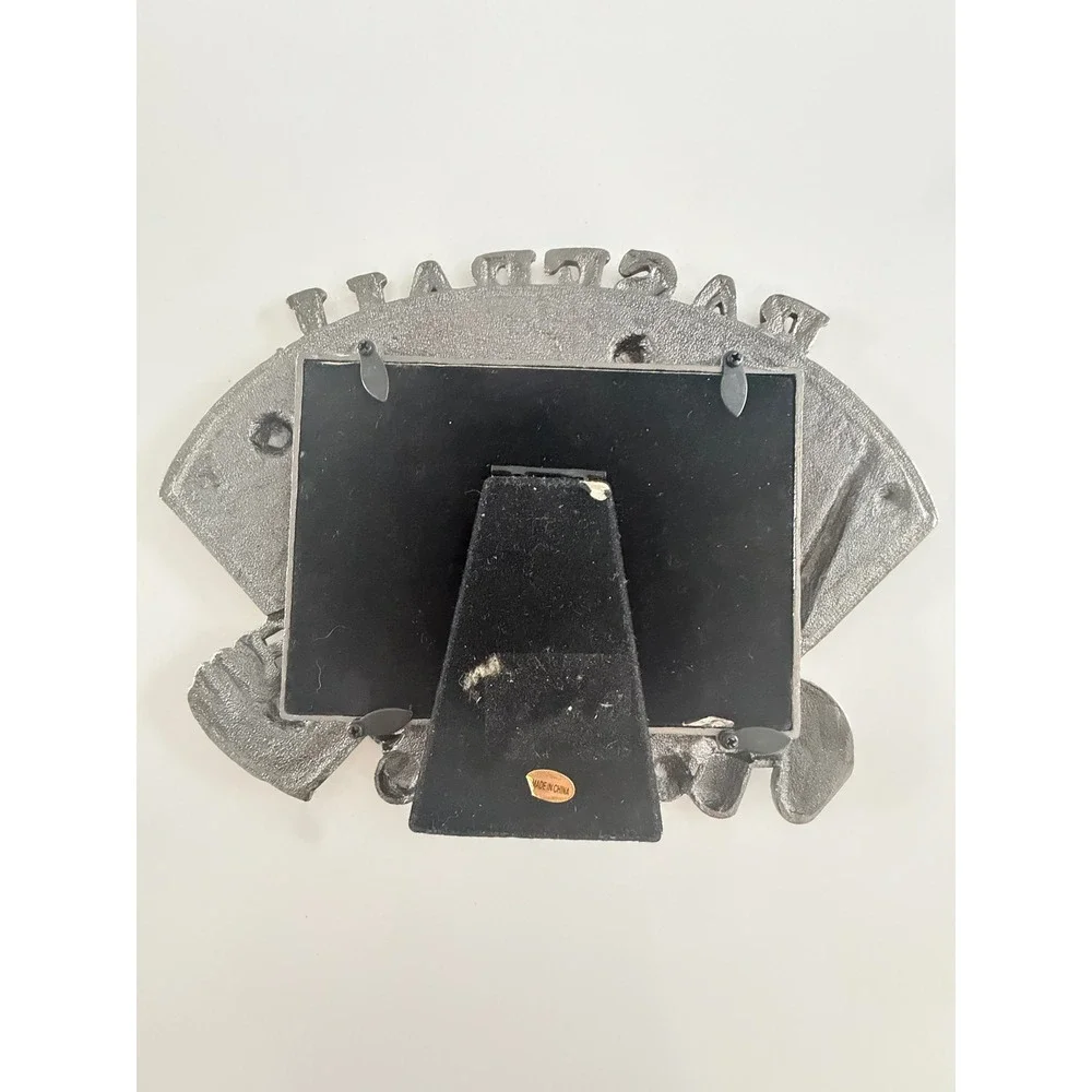 Vintage Baseball Pewter Style Picture Frame‎ Sports Theme 3D Mitt Bat Helmet